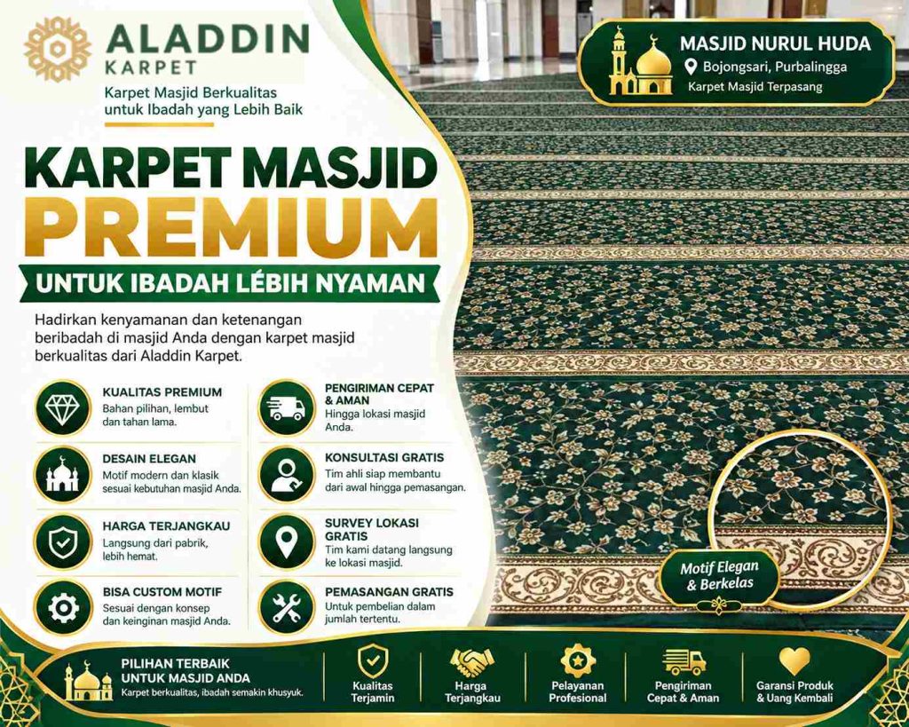 Motif Karpet Masjid Untuk Shaf Rapi Dan Interior Nyaman